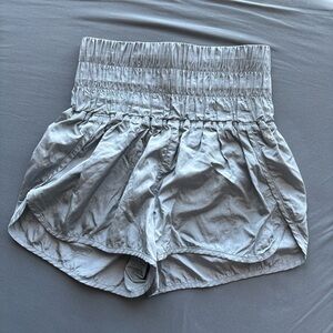 Silver Free People High-Waisted Shorts